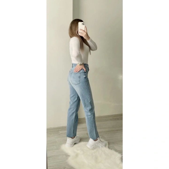 Yüksek Bel Mavi Mom Jean PB