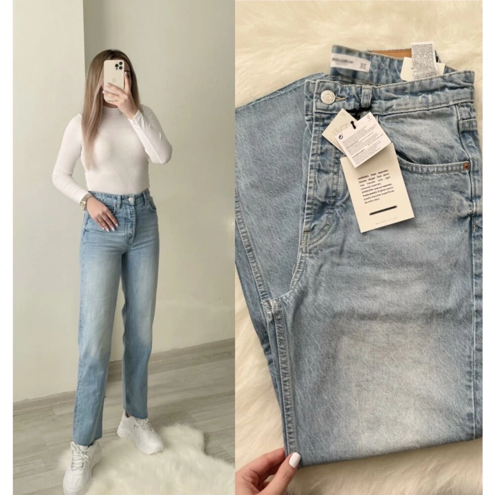 Yüksek Bel Mavi Mom Jean PB