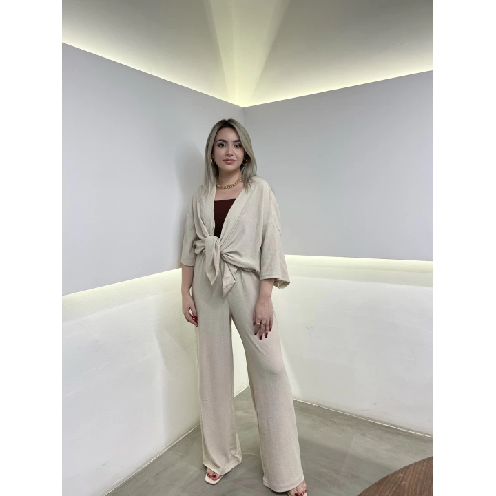 Bej Kimono Takım