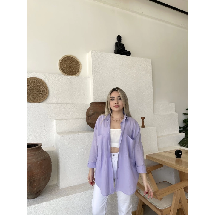 Lila Keten Gömlek