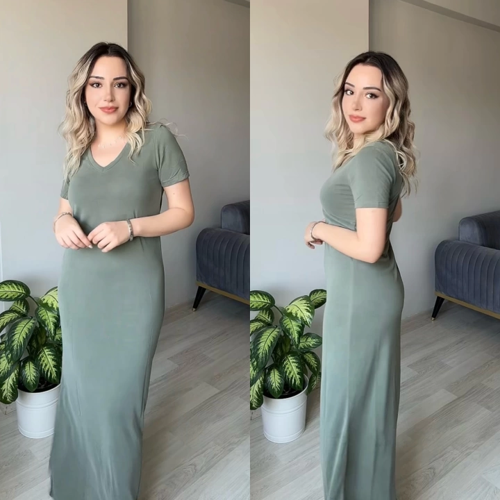 Oysh V Yaka ve Askılı Modal Elbiseler