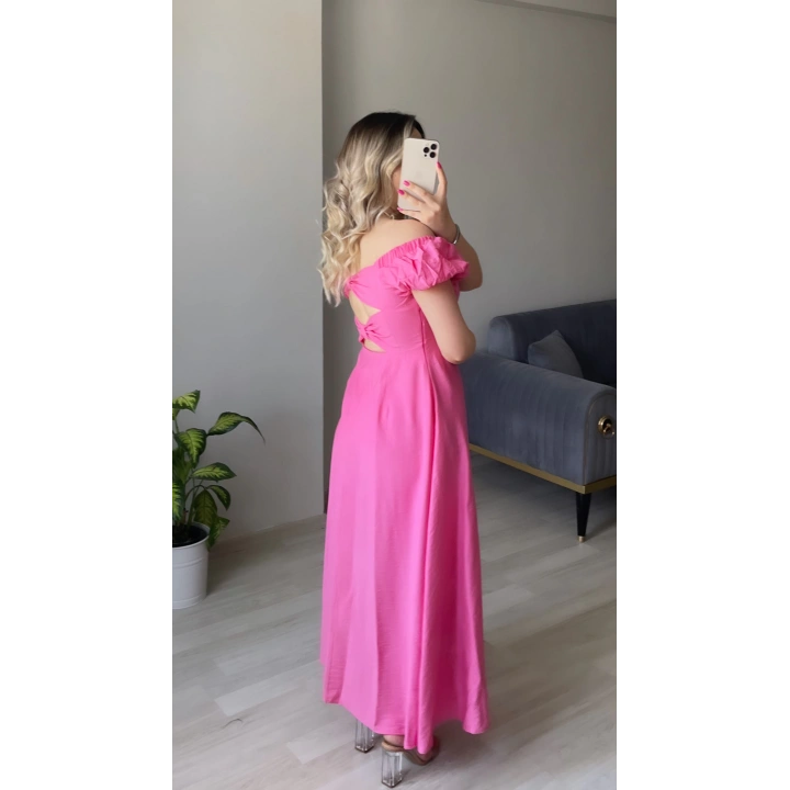 Sırt Detaylı Keten Elbiseler