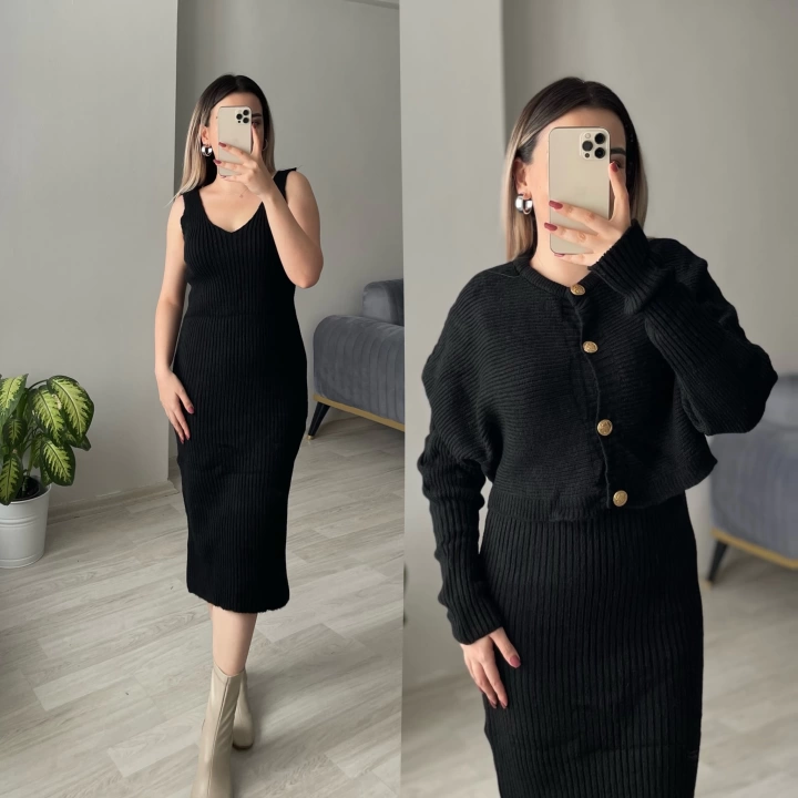 Elbise&Hırka İkili Triko Takımlar