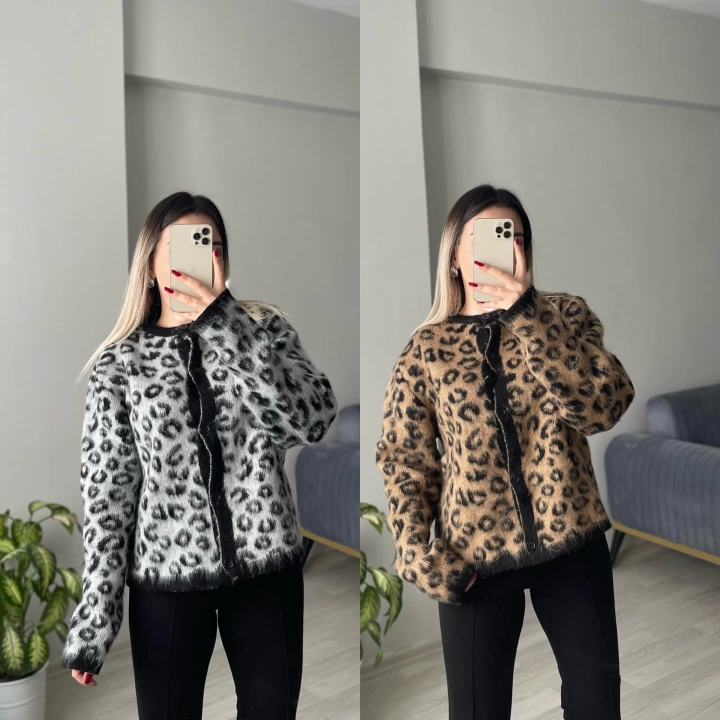 Massi Model Leopar Desenli Hırkalar