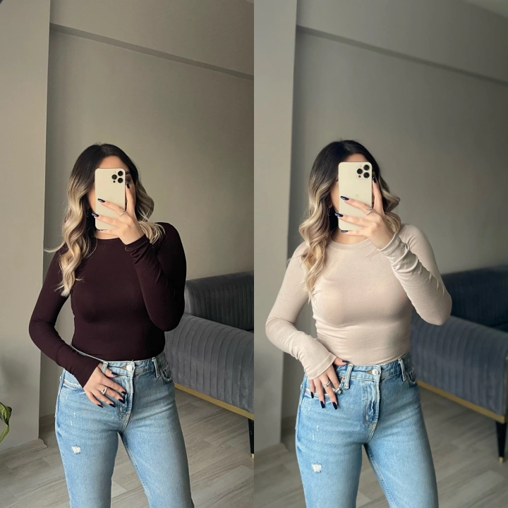 Oysh Bisiklet Yaka Bodyler(Parmak Geçirmesiz)