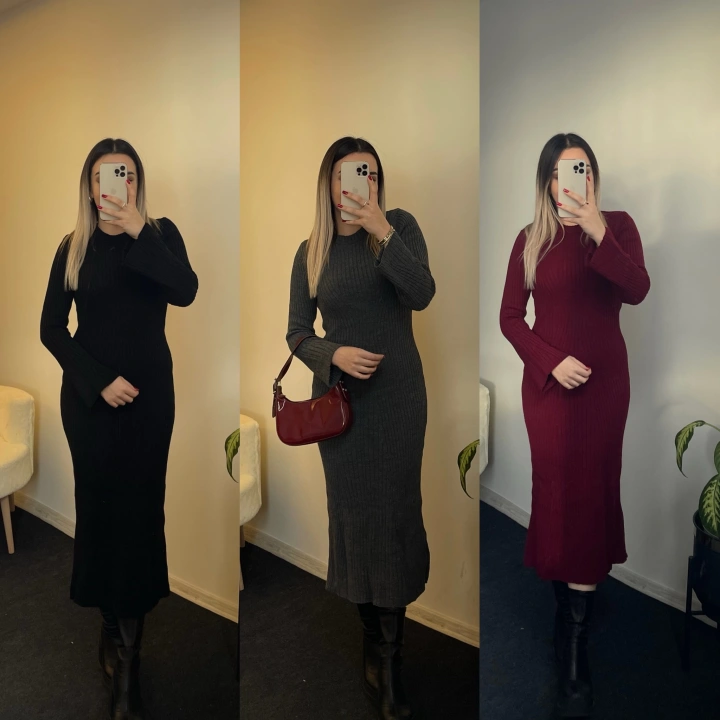 Uzun Triko Elbiseler
