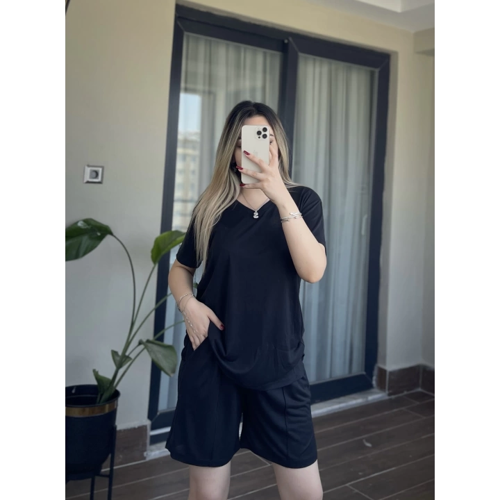 Oysh Tişört Şort Takım Koyu Antrasit