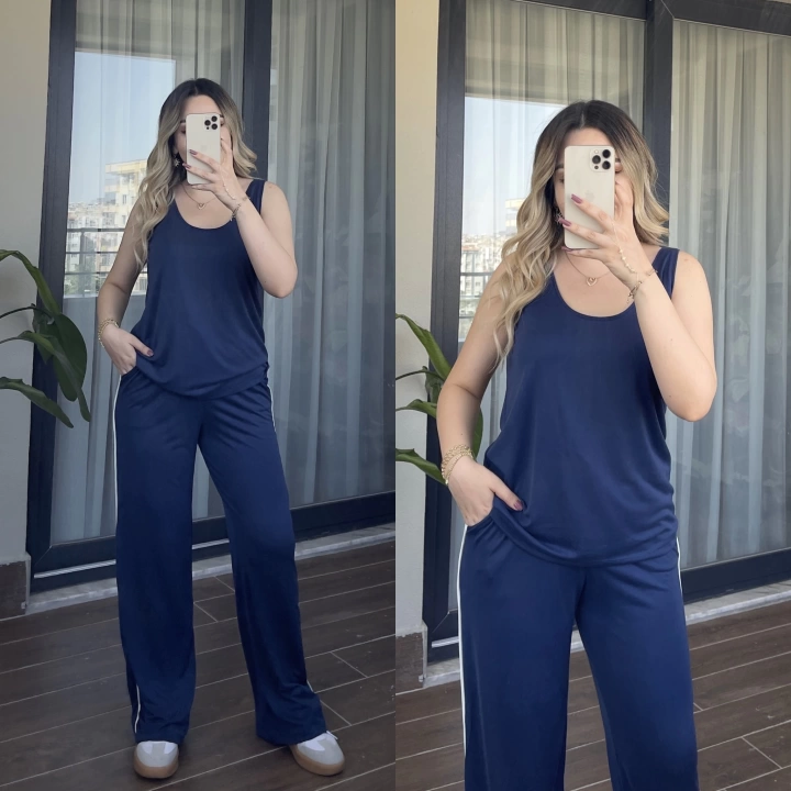 Oysh Şerit Detaylı Eşofman Takımı Mavi