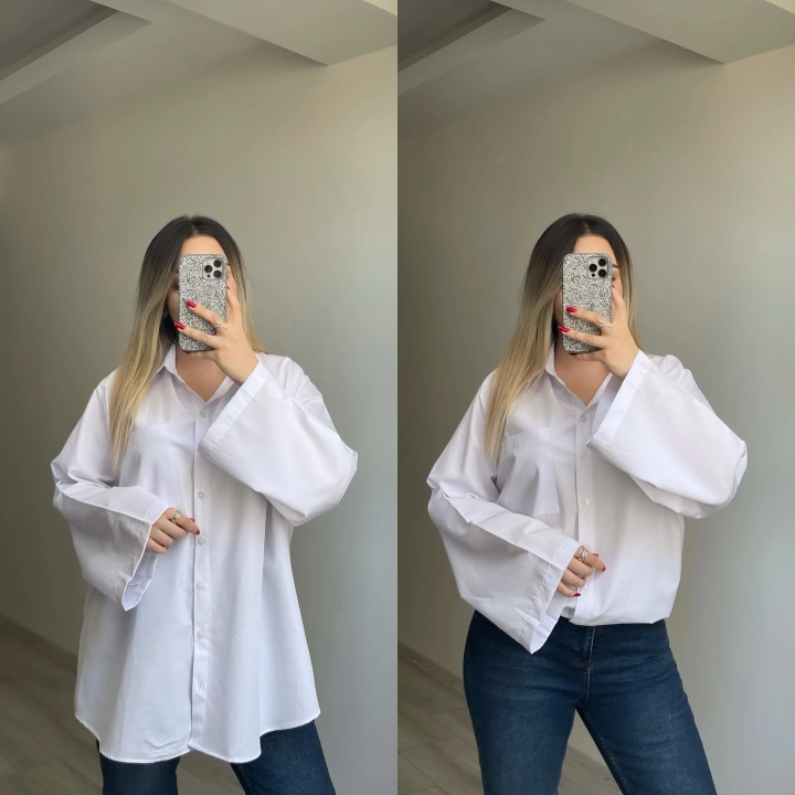 Oversize Gömlek Beyaz
