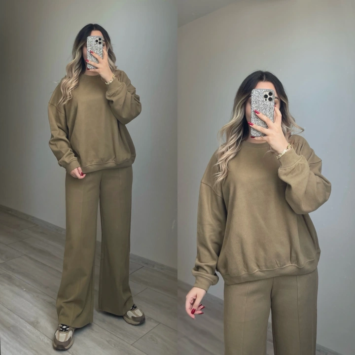 Toprak Rengi Bisiklet Yaka Takım