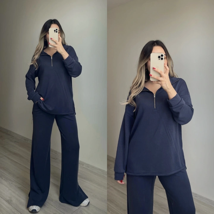 Oysh Yarım Fermuarlı Modal Eşofman Takımı Lacivert