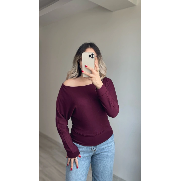 Oysh Yarasa Kol Bluz Bordo