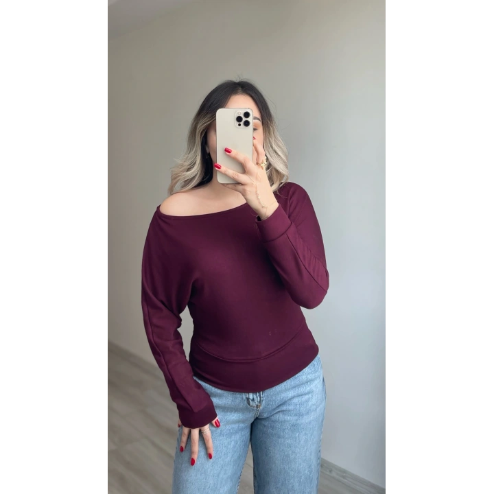 Oysh Yarasa Kol Bluz Bordo