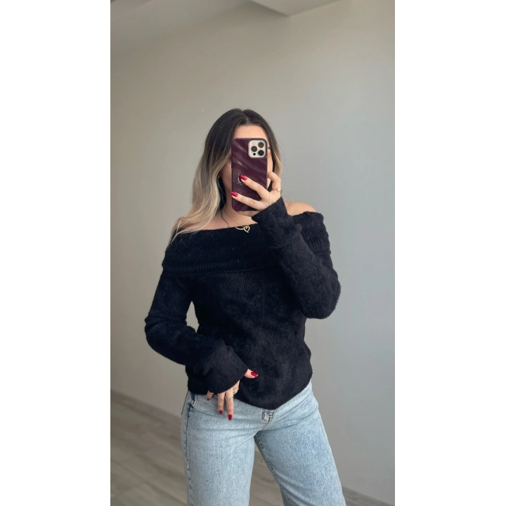 Madonna Yaka Sakallı Kazak Siyah