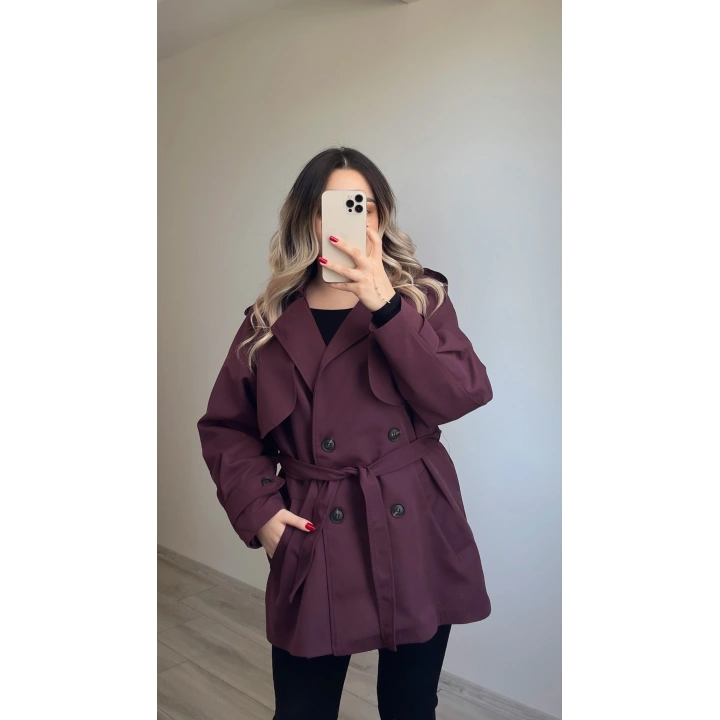 Premium Kalite Bordo Ara Boy Trenç