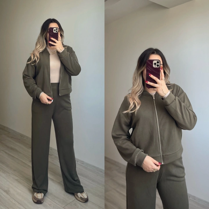 Oysh Haki Bomber Ceketli Eşofman Takımı