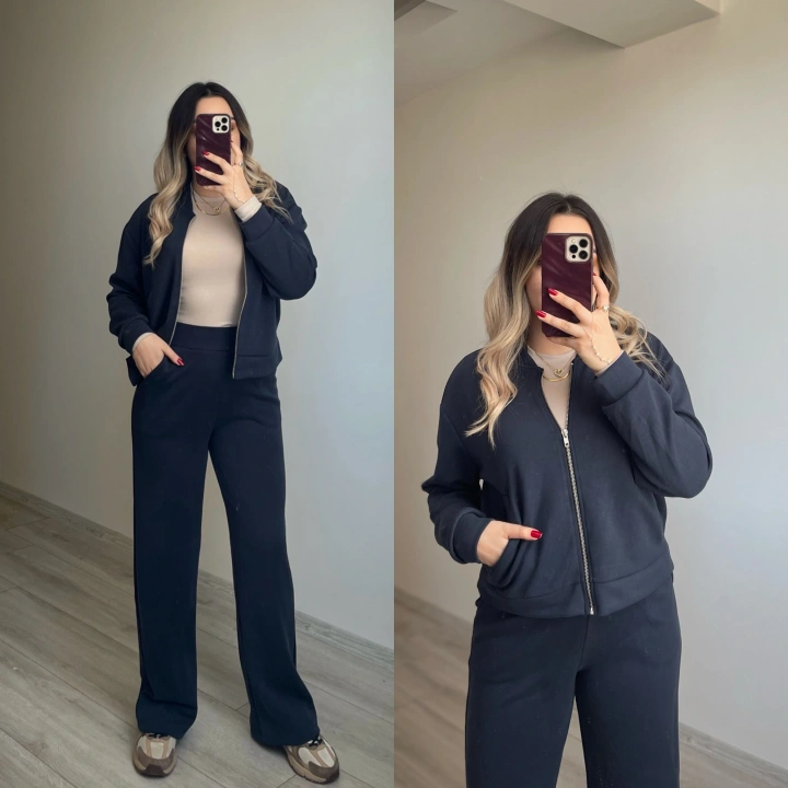 Oysh Lacivert Bomber Ceketli Eşofman Takımı