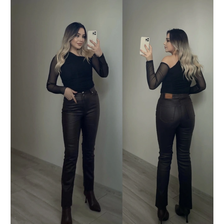 ZRA Acı Kahve Mumlu Jean