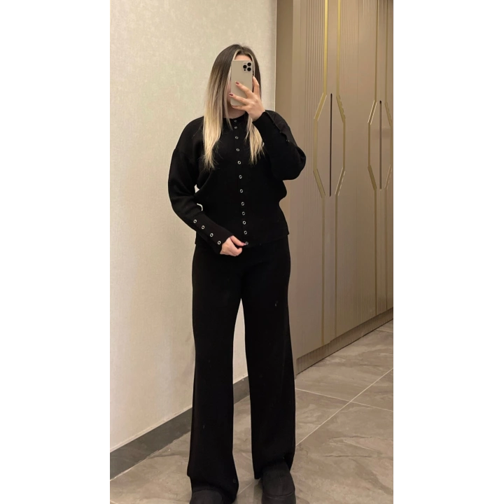 Siyah Çelik Triko Takım