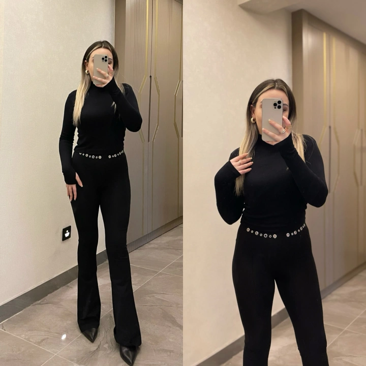 Brshka Bel Detaylı İspanyol Tayt