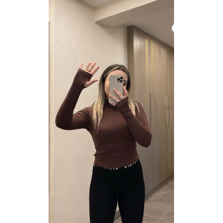 Oysho Yarım Balıkçı Body Kahverengi