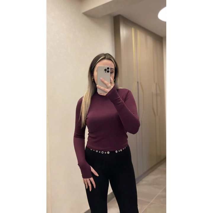 Oysho Yarım Balıkçı Body Mürdüm