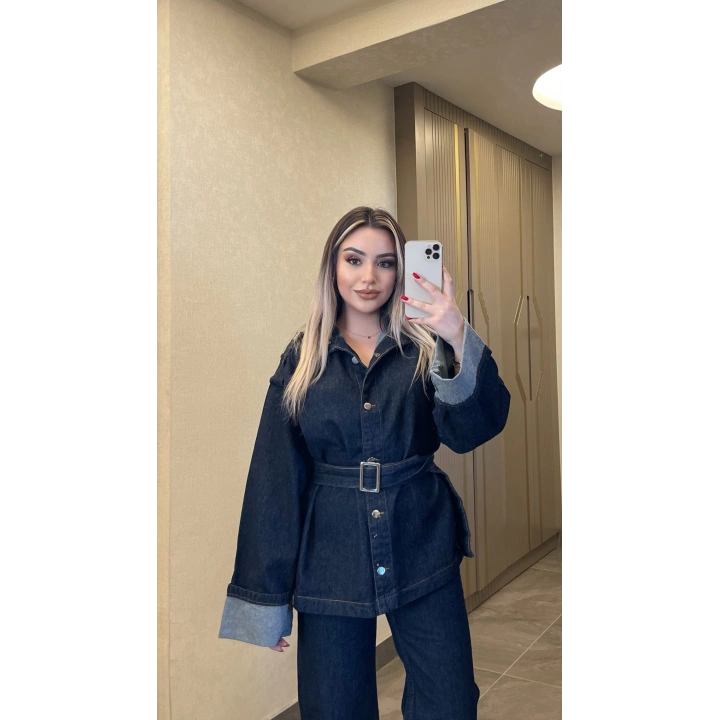 Katlamalı Denim Takım