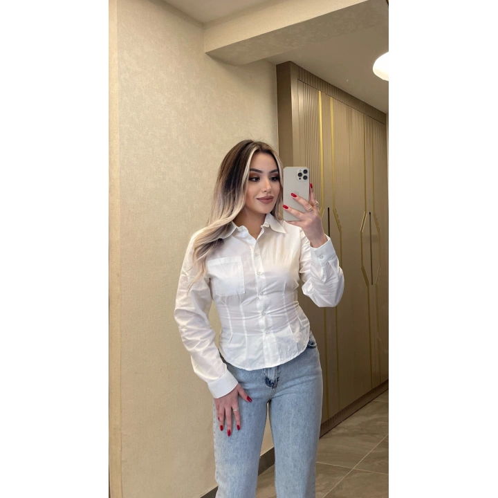 Pileli Poplin Gömlek