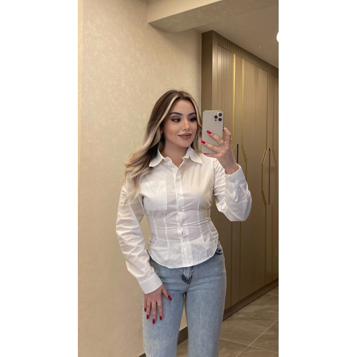 Pileli Poplin Gömlek