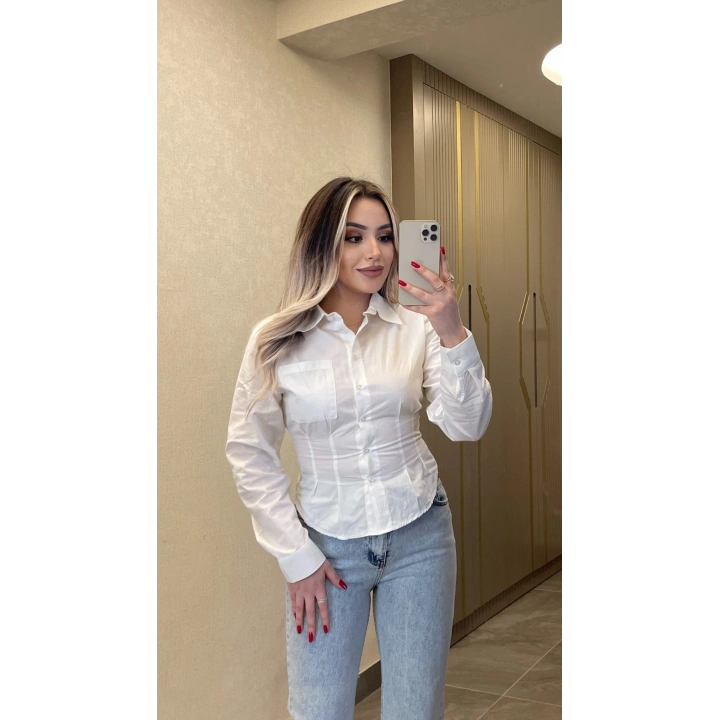 Pileli Poplin Gömlek