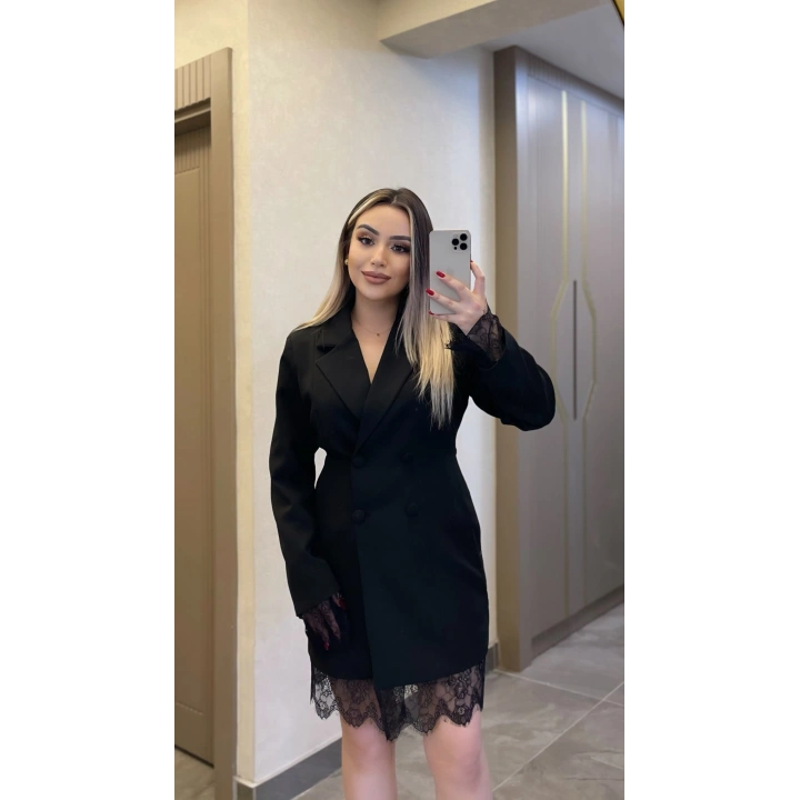 Dantelli Ceket Elbise