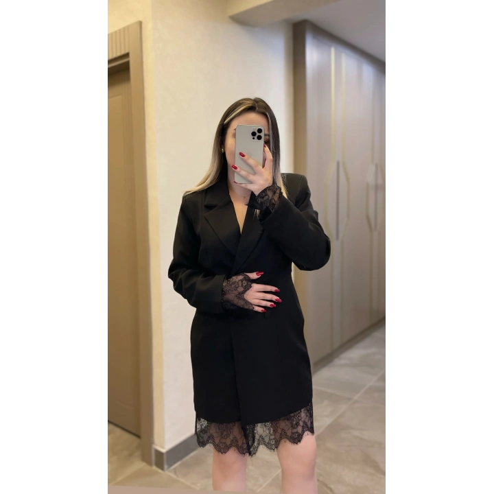 Dantelli Ceket Elbise