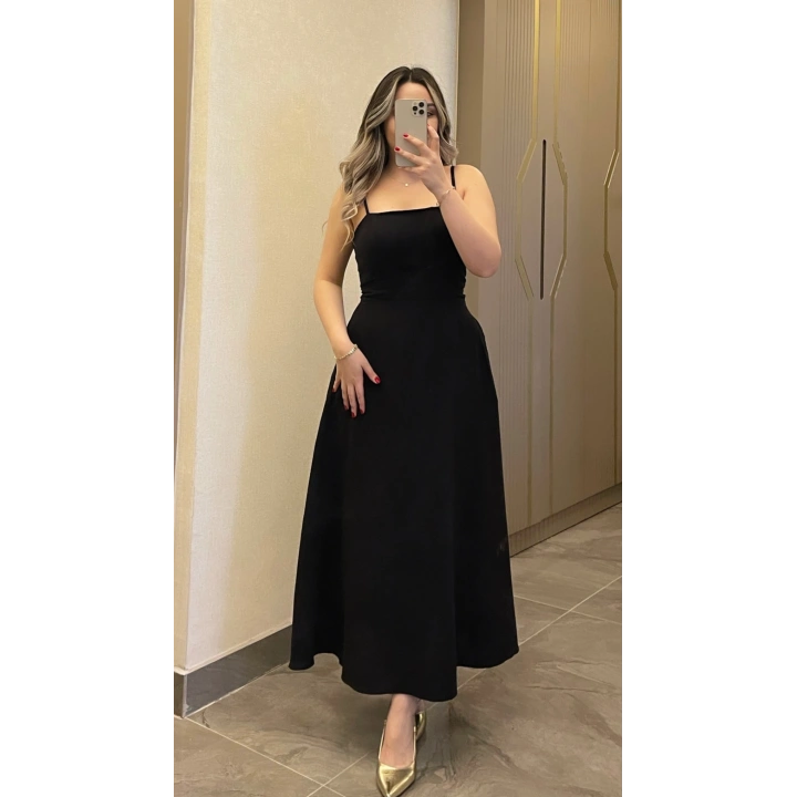 Keten Siyah Elbise Ceket Takım