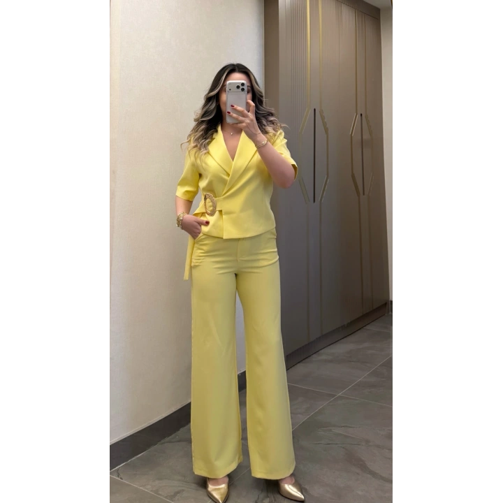 Sarı Gold Tokalı Takım