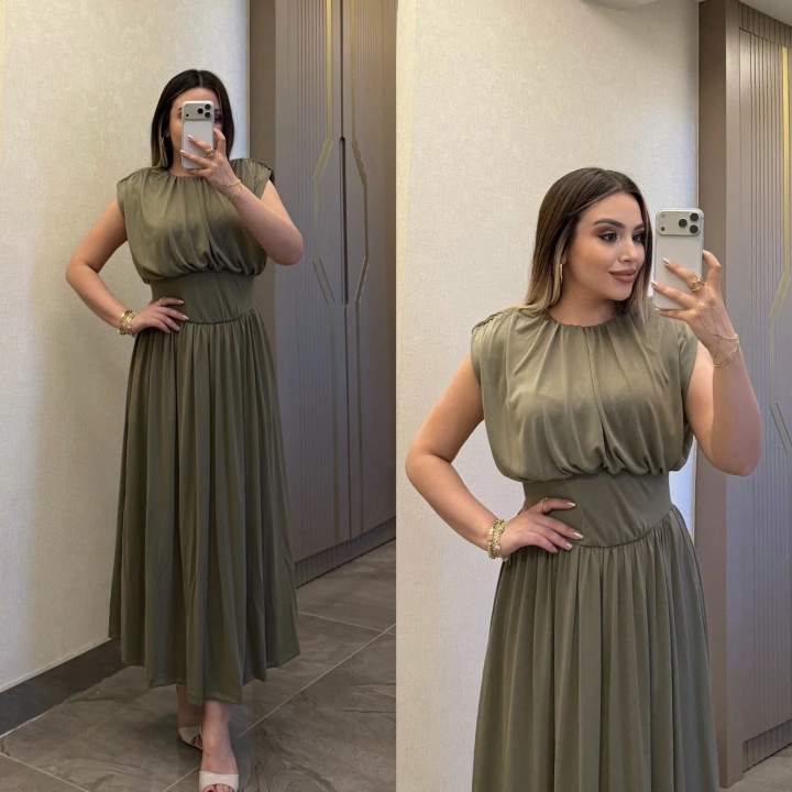 Haki Yeşil Modal Elbise