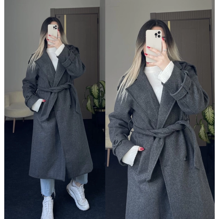 Antrasit Kaşe Kaban
