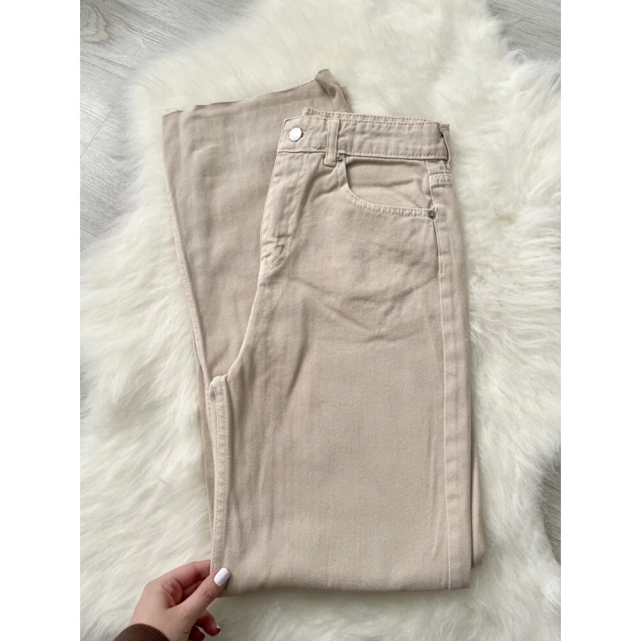 Bej Wide Leg Jean Zr