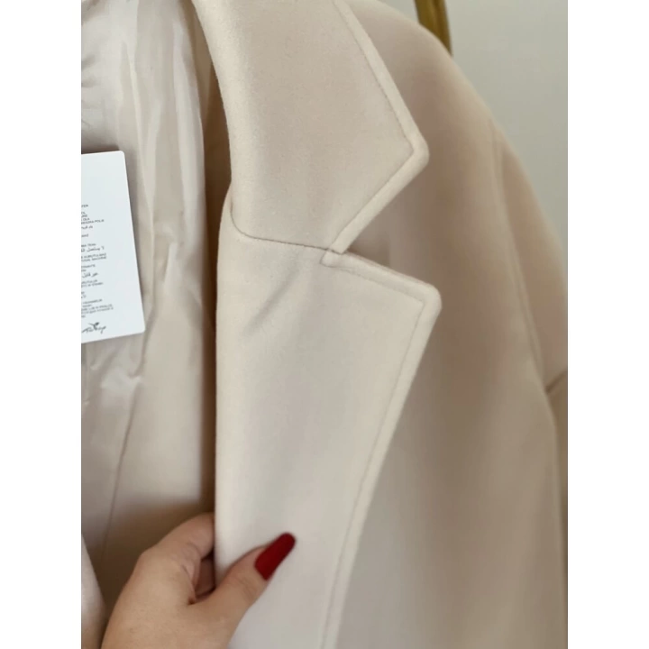 Blazer Model Taş Rengi Kaşe Kaban