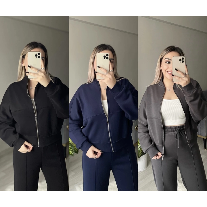 Bomber Ceketli Şardonlu Eşofman Takımları(5 renk)