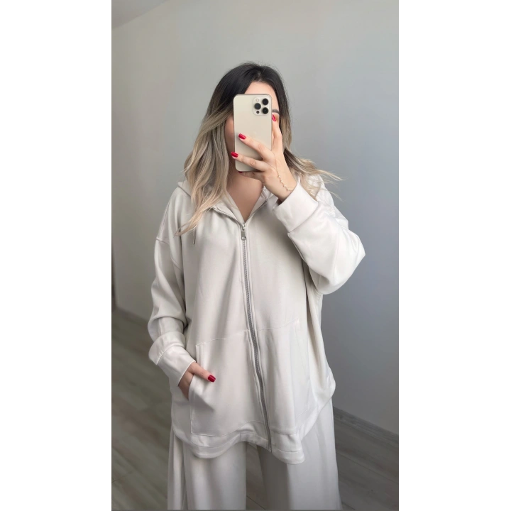 Oversize Modal Takım Taş Rengi