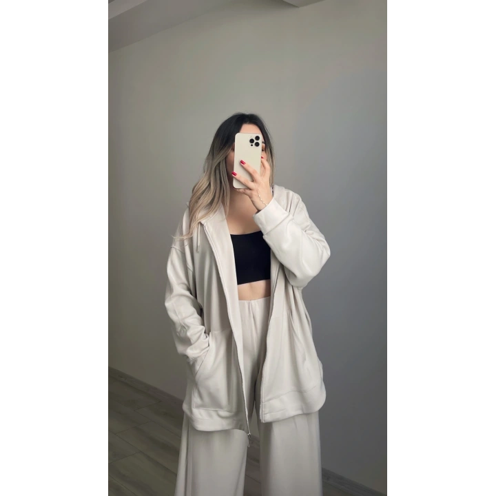 Oversize Modal Takım Taş Rengi