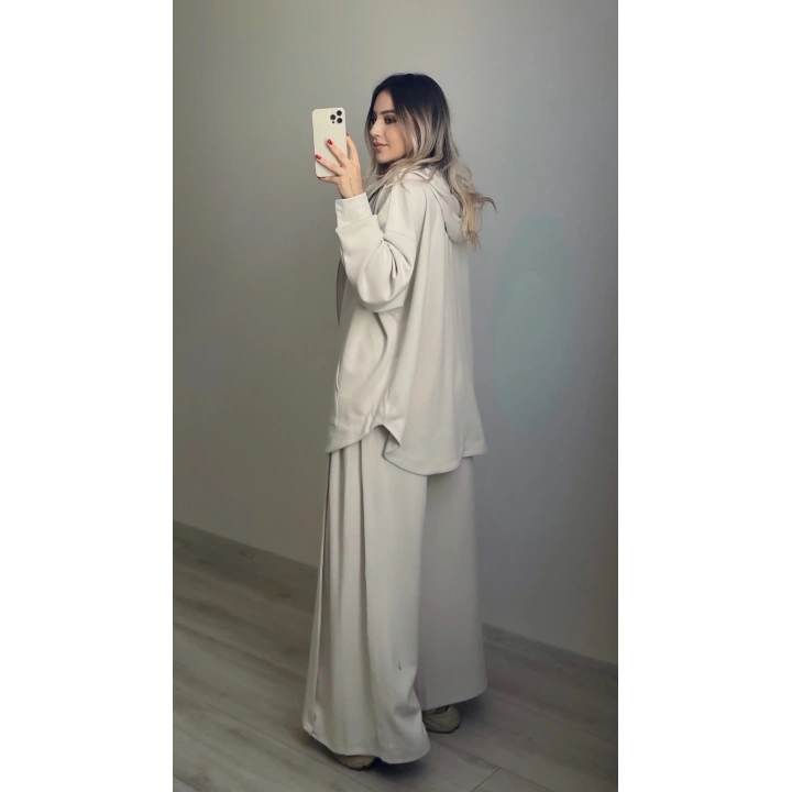 Oversize Modal Takım Taş Rengi