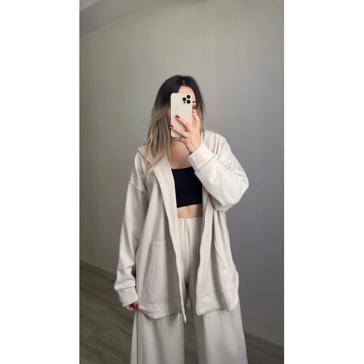 Oversize Modal Takım Taş Rengi