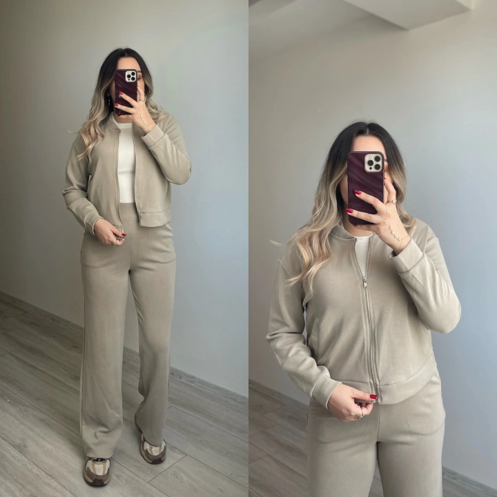 Oysh Bej Bomber Ceketli Eşofman Takımı