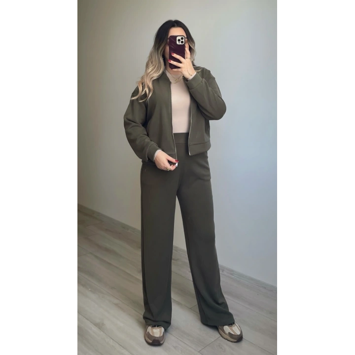 Oysh Haki Bomber Ceketli Eşofman Takımı