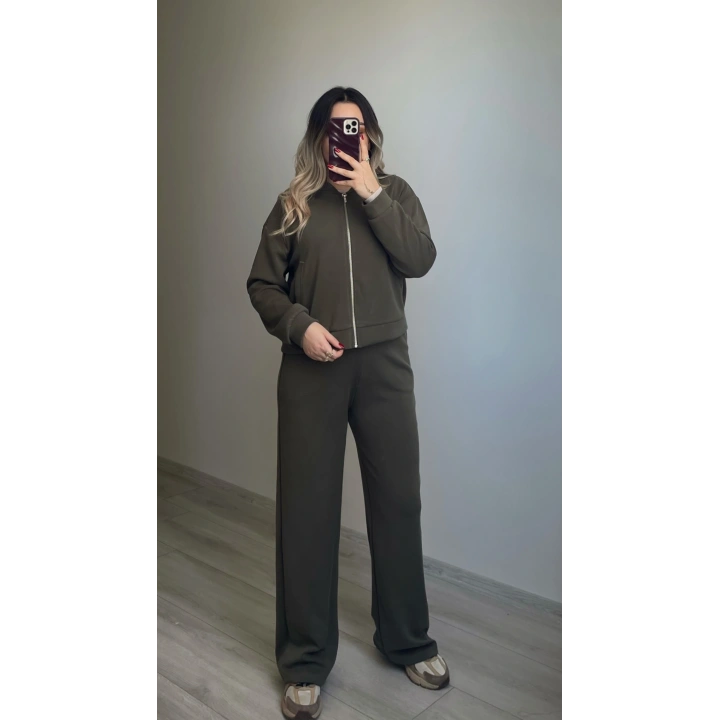 Oysh Haki Bomber Ceketli Eşofman Takımı