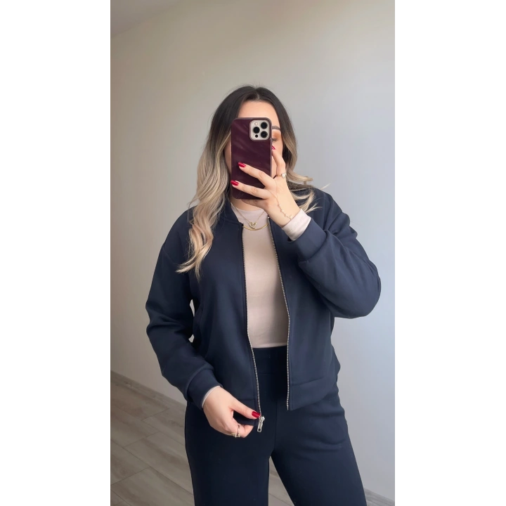 Oysh Lacivert Bomber Ceketli Eşofman Takımı