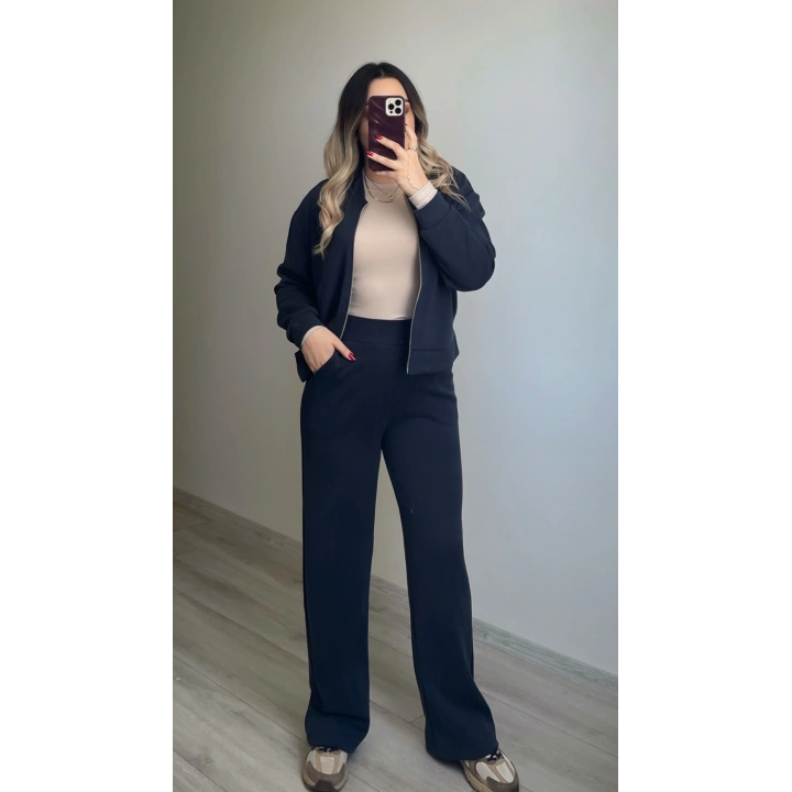 Oysh Lacivert Bomber Ceketli Eşofman Takımı