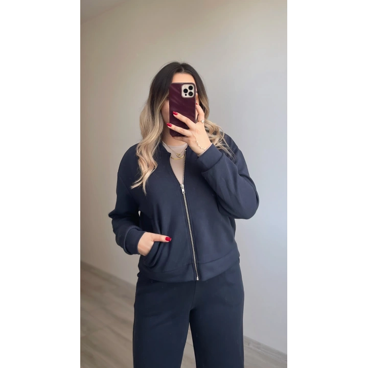 Oysh Lacivert Bomber Ceketli Eşofman Takımı