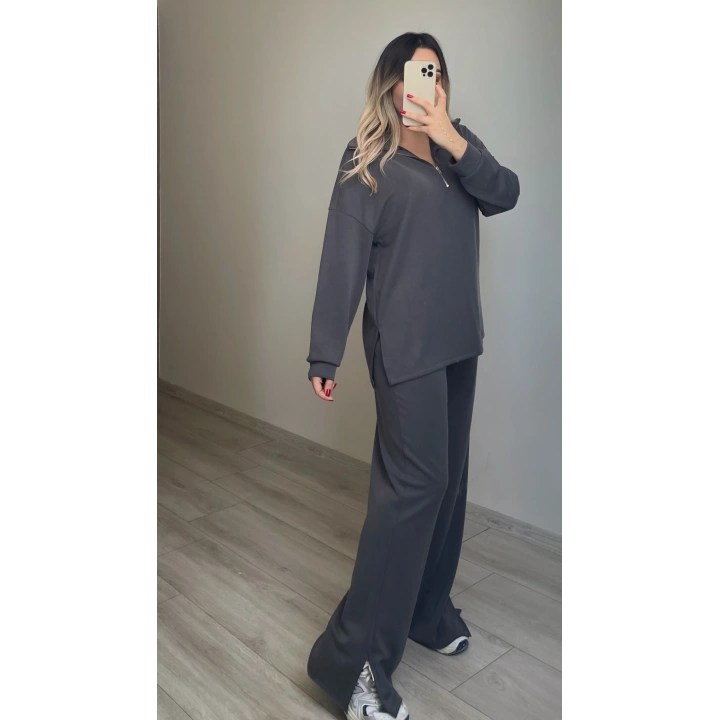 Oysh Yarım Fermuarlı Eşofman Takımı Antrasit